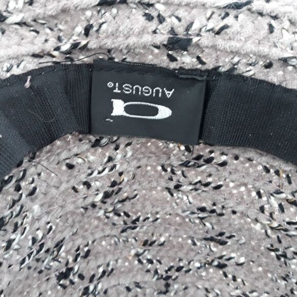 August Hat Lavender Gray Flecked Striped Flower Cloche Bucket Black Flower - Picture 7 of 10